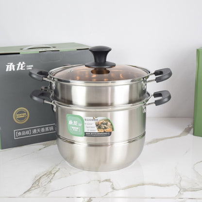 Model 3332 Tongtianxiang 28cm Double-Layer Steamer with Glass Lid M.61 JPDB