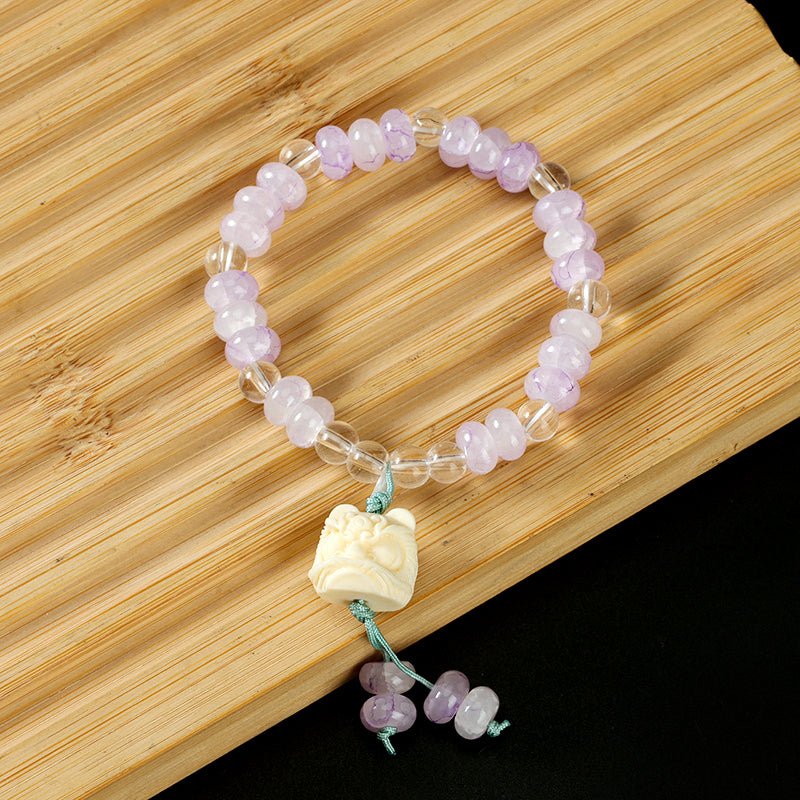 Abacus Bead Lotus Tassel Bracelet  M.43