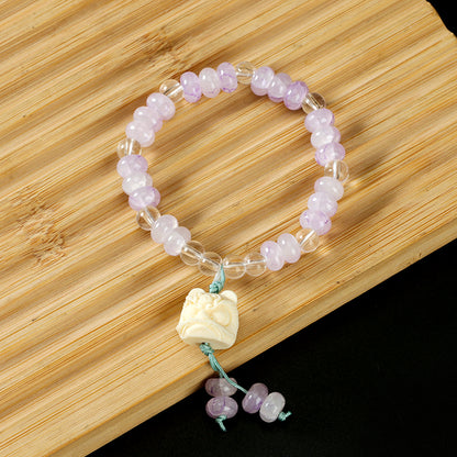 Abacus Bead Lotus Tassel Bracelet  M.43