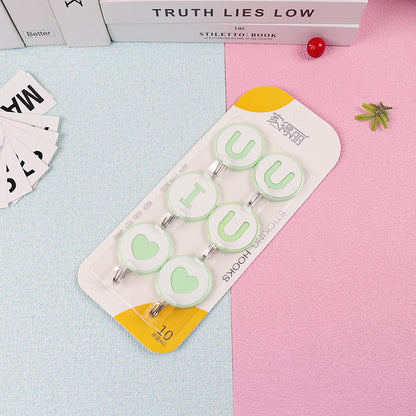 Model JDL-338 Adhesive Hooks - 6 Pcs Heart Design M.16