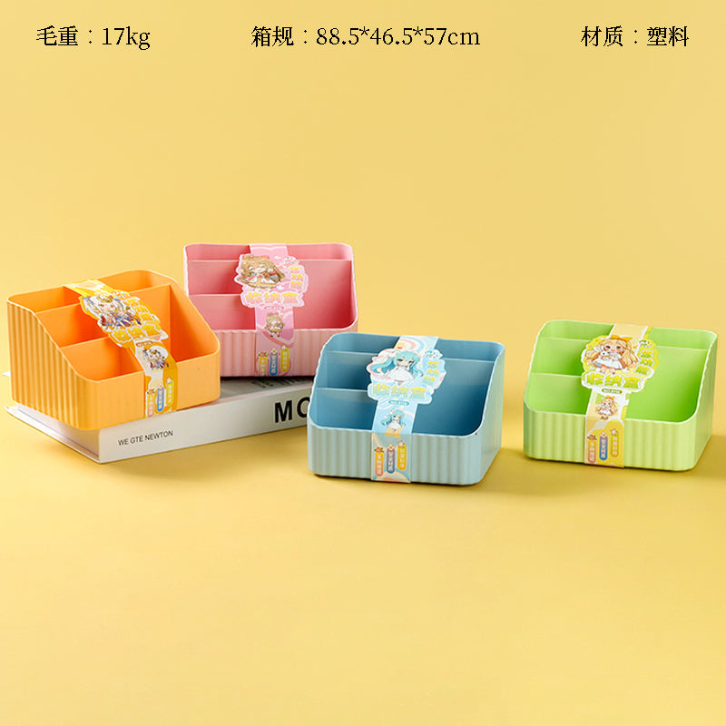 Xiaoniu Youchuang Storage Box PT040 3-Compartment Food-Grade PP Desktop Organizer M.67
