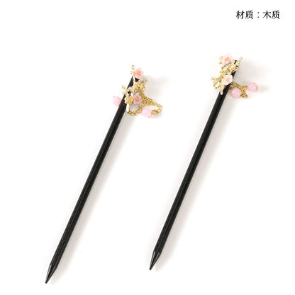 M42 Hair Pin with Wooden Cherry Blossom & Tassel Details