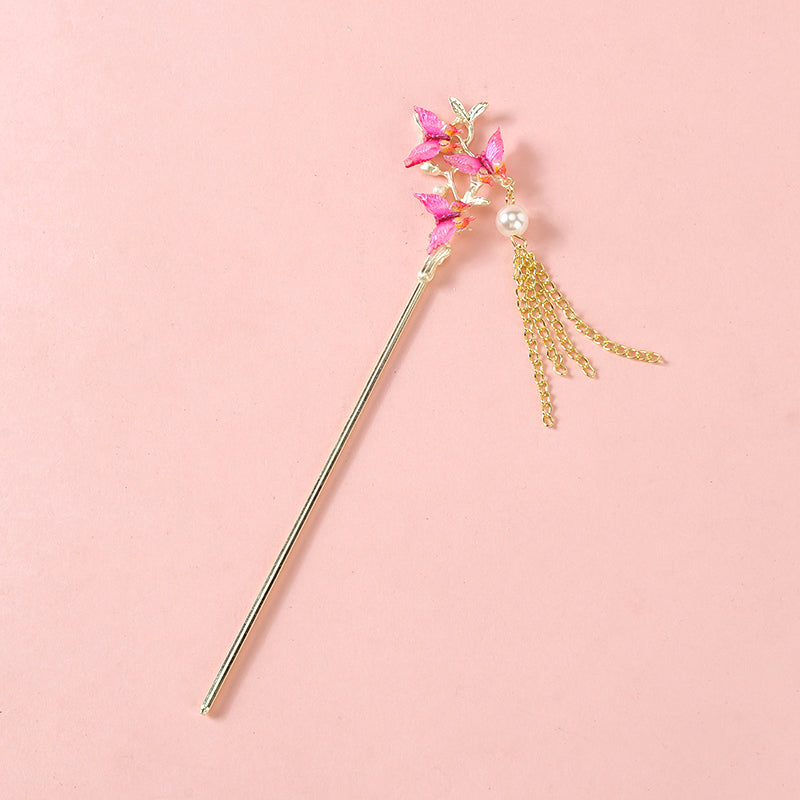 M42 New Three-Butterfly Decorated Hair Pin
