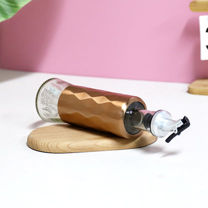 0056 Like a Dream Rose Gold Leather-Wrapped Glass Oil Dispenser (300ml) M.69 JPDB