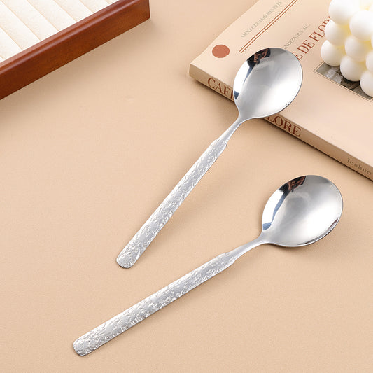Silver Diamond-embellished Large Round Spoon M.66