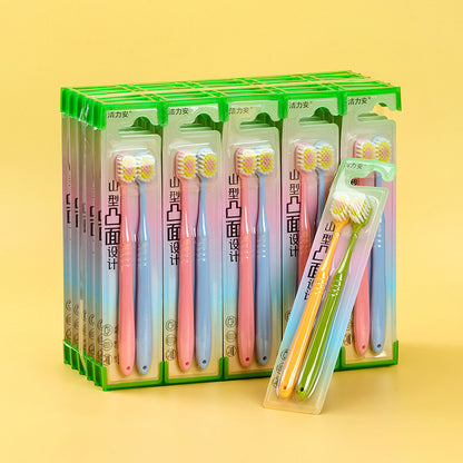 Jielian Convex Toothbrush 2-Pack Model 520 High-Density Soft Bristles Adult Oral Care M.14