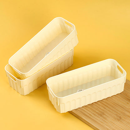 9407 White Long Strip Storage Box Food-Grade PP Narrow Design Gap Organizer M.67