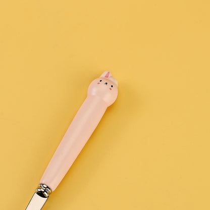 HSA-11 Lop-Eared Rabbit Ceramic Handle No.2 Round Spoon M.66