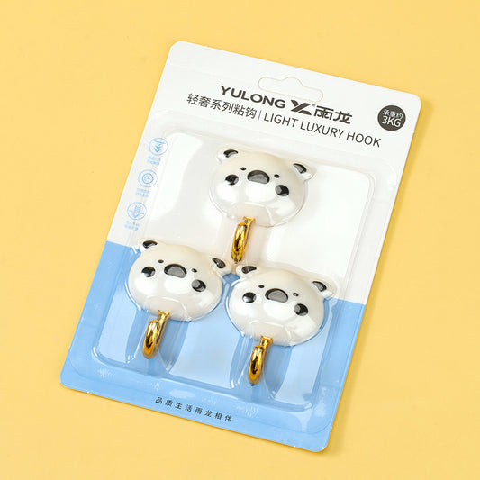 Yulong Model 8076 Adhesive Hooks - 3 Pcs Little Pig Design (20 Pcs per Pack) M.16